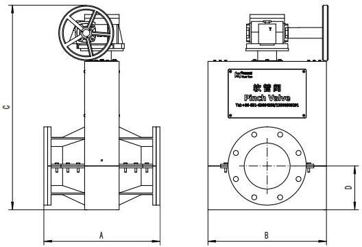 Z type pinch valve manual type