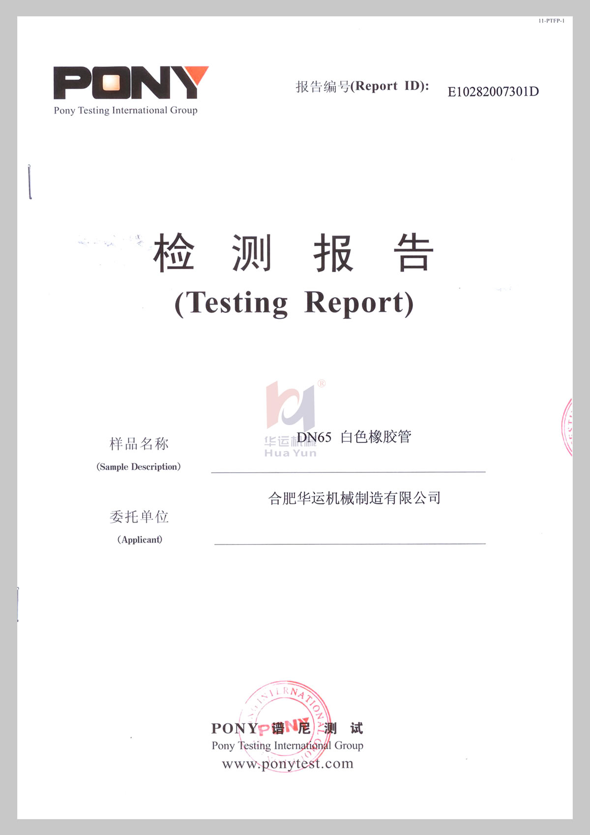 DN65 hose test report